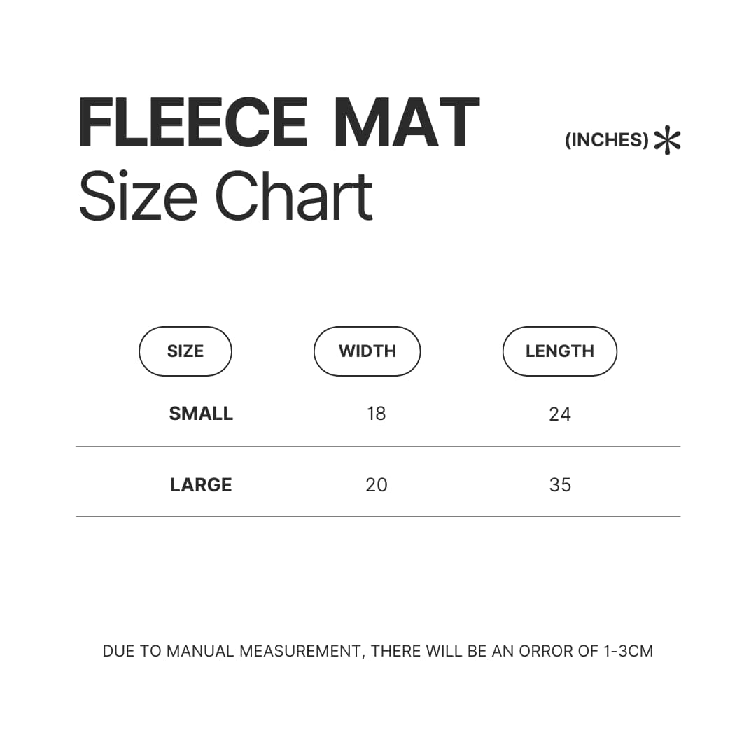 Fleece Mat Size Chart - Noragami Store