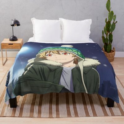 Yukine Noragami Snowy City Beanie Winter Night Mood Throw Blanket