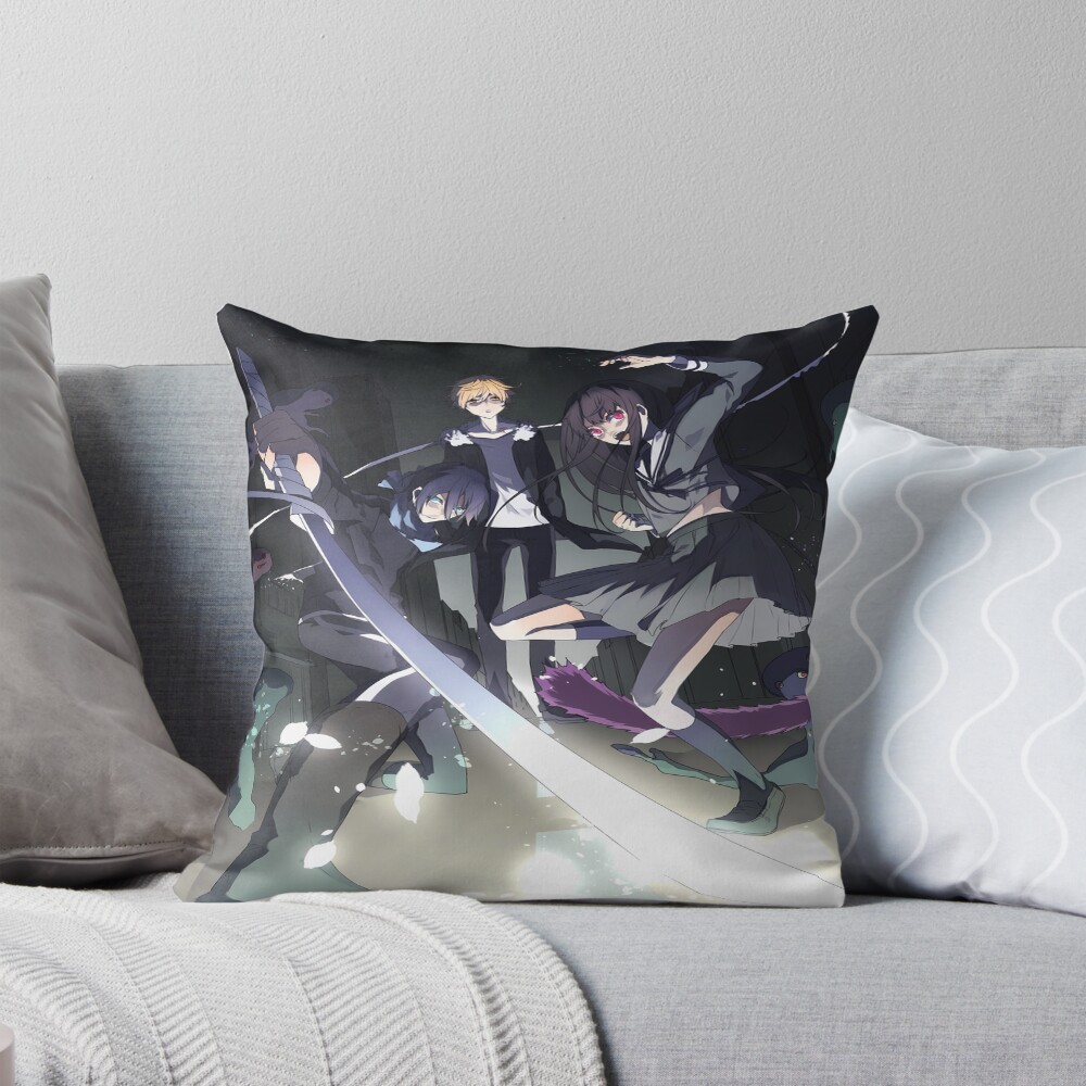 Yato Noragami Night Spirit Squad Glow Throw Pillow